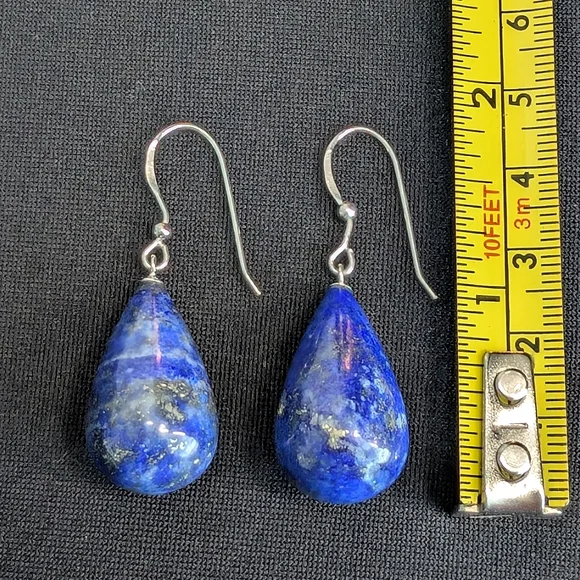 Sterling & Lapis Lazuli Earrings - Picture 11 of 11
